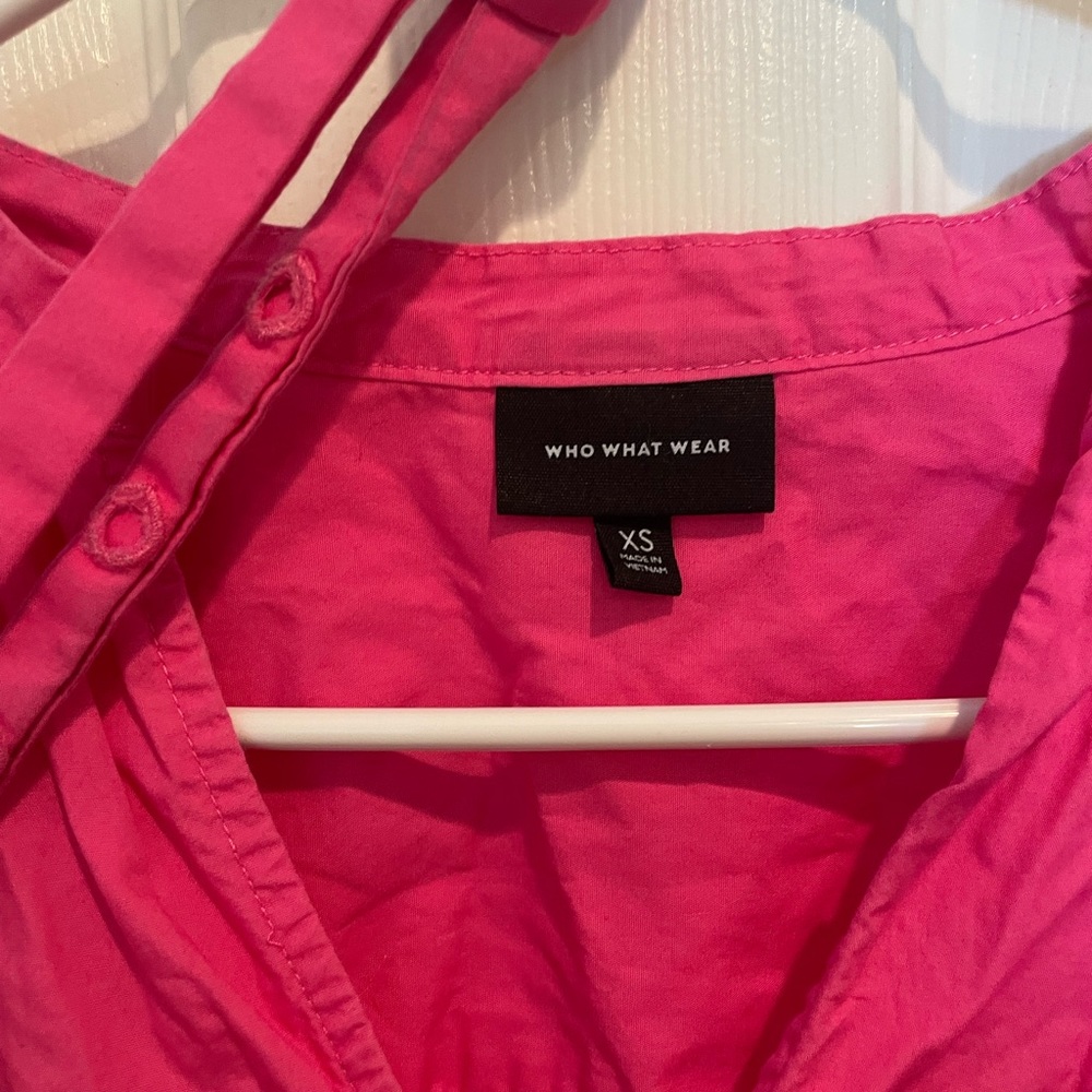 Hot pink Who What Wear tiered dress